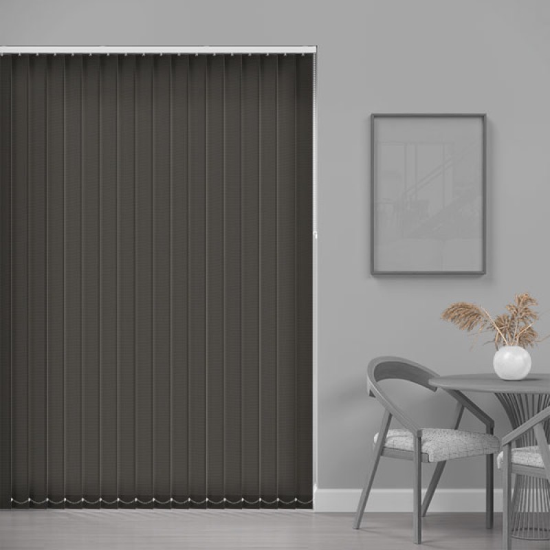 Atlas 89mm PVC Blackout Vertical Blind – Charcoal