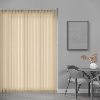 Atlas 89mm PVC Blackout Vertical Blind – Fawn
